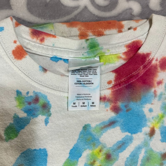 Tie dyed cropped cotton t-shirt - Picture 4 of 4
